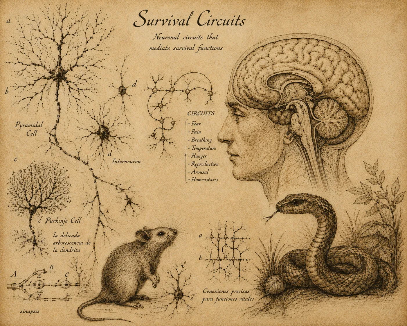 Brainstem circuits for defensive states